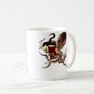 Mug Plongeur japonais d'abulone et combat de pieuvre