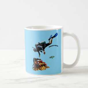 Mug Plongeur SCUBA et coffre au trésor de pièces d'or