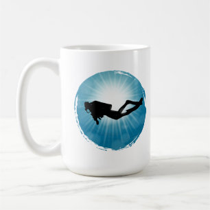 Mug Plongeur sous-marin Rayons lumineux
