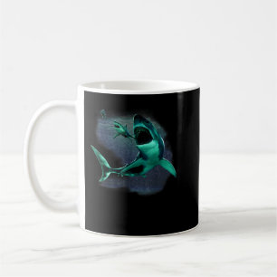 Mug Plongeur sous-marine, grand requin blanc et requin