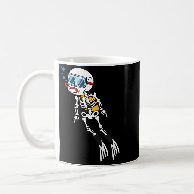 Mug Plongeur squelette Halloween plongée sous-marine (Gauche)