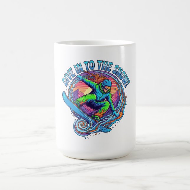 Mug Plongez dans le snowboard de neige (Centre)