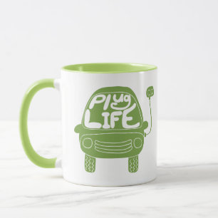 Mug Plug Life jolie voiture électrique verte légère