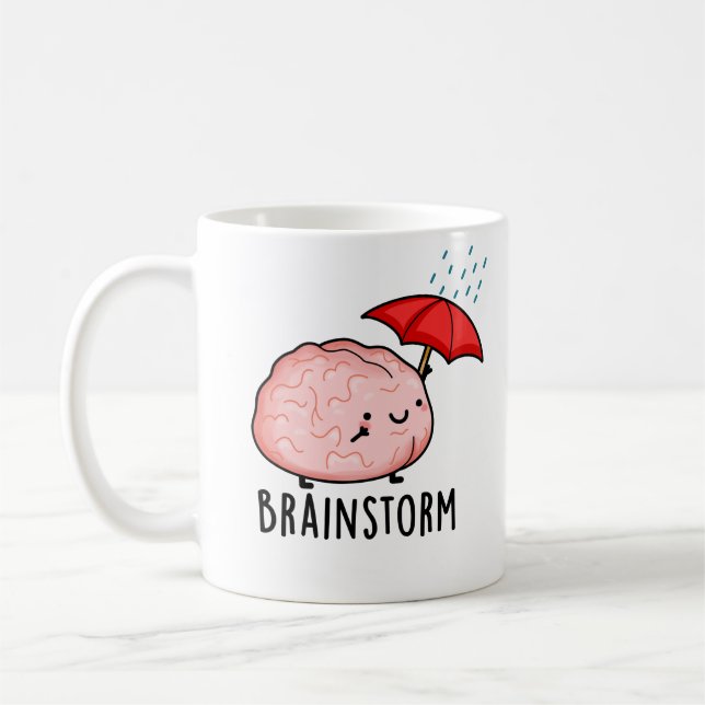 Mug Pluie cérébrale amusante Anatomie Pun (Gauche)