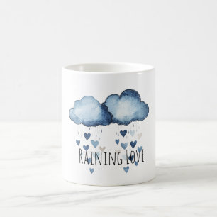 Mug Pluie d'Amour Nuages Bleus Cœurs