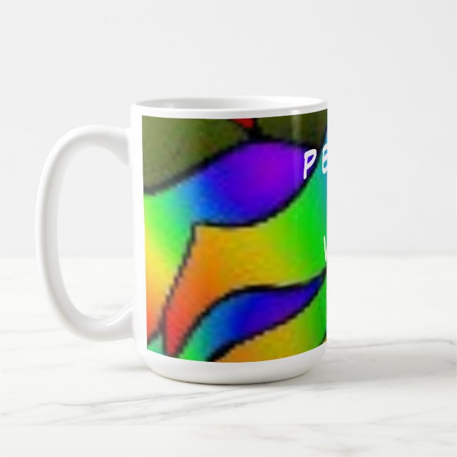 MUG PLUM COULEUR ROSE FLOWER PEACE ART (Gauche)