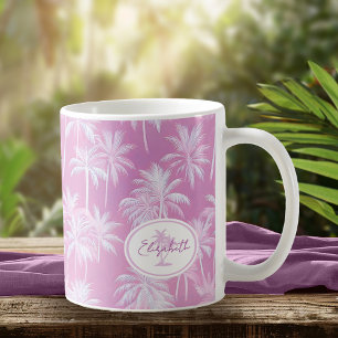 Mug Plum Motif de silhouette de palmier hawaïen ID1093
