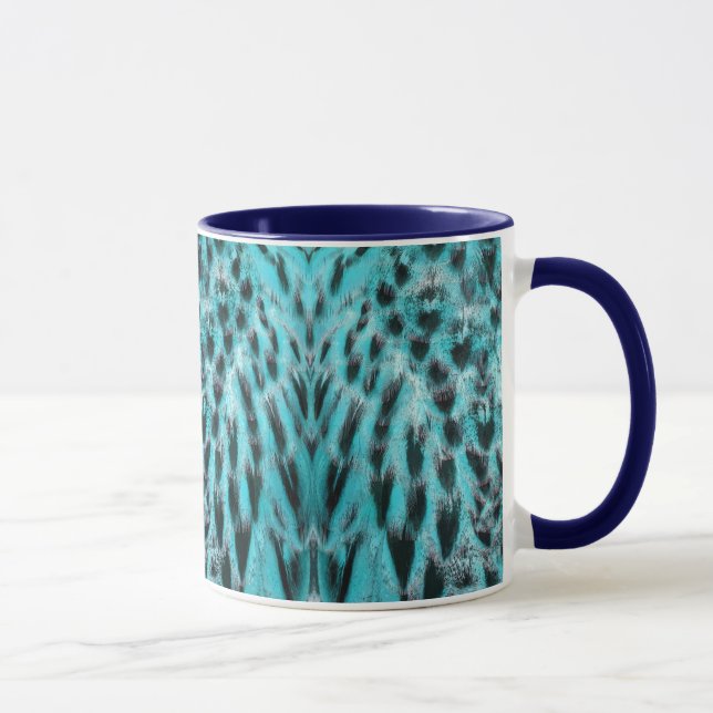 Mug Plumage bleu - conception de plume cool (Droite)