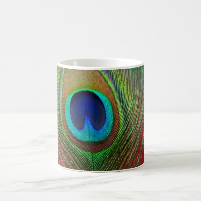 Mug Plume de paon en gros plan (Centre)