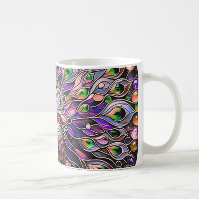 Mug "Plume de paon iridescent esthétique (Droite)