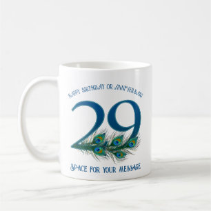 Mug Plume de paon pour 29e anniversaire ou anniversair