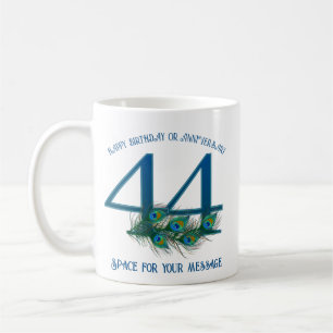 Mug Plume de paon pour 44e anniversaire ou anniversair