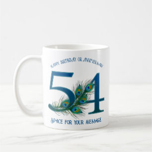 Mug Plume de paon pour 54e anniversaire ou anniversair