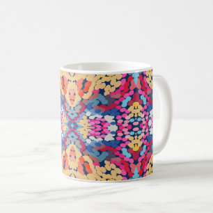 Mug Plumeria tropicale Fleurs tachetées Motif de carre