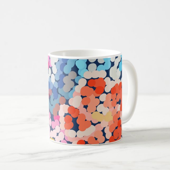 Mug Plumeria tropicale pointillée Fleurs Abstraites (Devant droit)