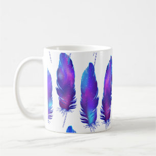 Mug Plumes avec texture spatiale, motif magique.