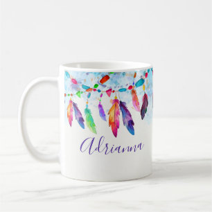 Mug Plumes bohèmes personnalisées