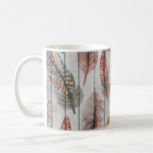 Mug Plumes colorées, Aquarelle Design sans joint.