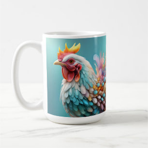 Mug "Plumes de couleur : le poulet arc-en-ciel"