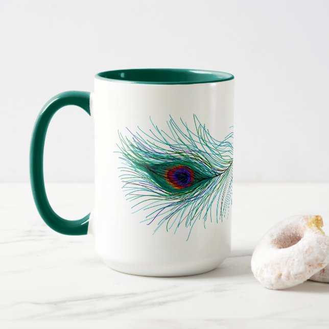 Mug Plumes de paon (Avec donut)