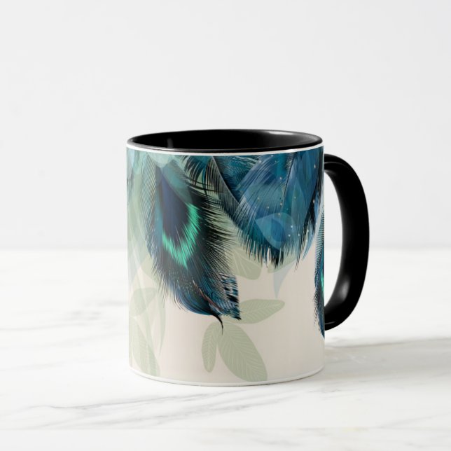 Mug Plumes de paon spectaculaires (Devant droit)