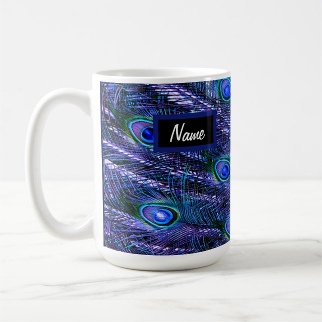 Mug Plumes de paon violet (Gauche)