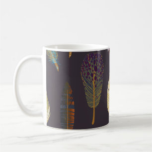 Mug Plumes d'oiseaux colorées Motif d'aquarelle