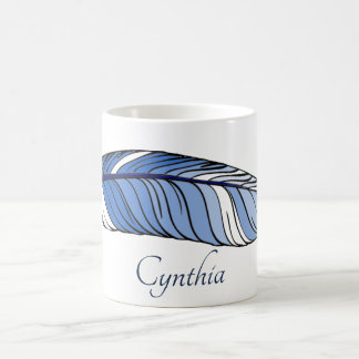 Mug - Plumes et nom dans Blues