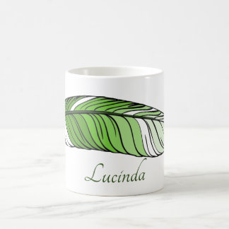 Mug - Plumes et nom en vert
