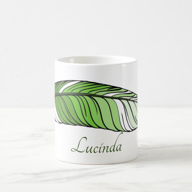 Mug - Plumes et nom en vert (Centre)