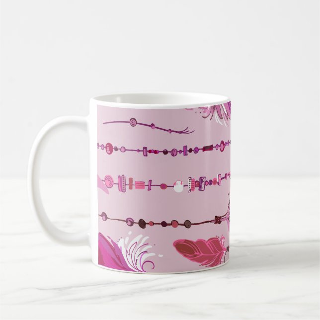Mug Plumes ethniques : Motif de couleur vive. (Gauche)