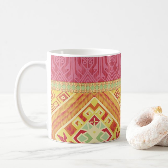 Mug Plumes rouges et jaunes (Avec donut)