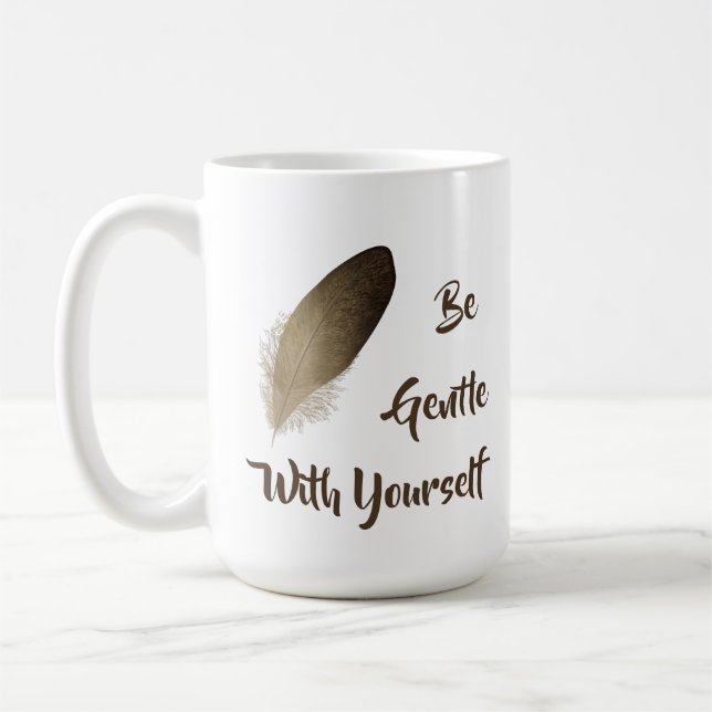 Mug Plumes "Soyez gentils avec vous-même" (Gauche)