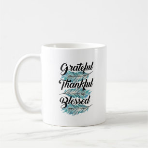 Mug Plumes turquoises reconnaissants merci aimable ore