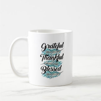 Mug Plumes turquoises reconnaissants merci aimable ore