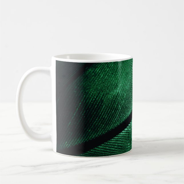 Mug Plumes Vertes, Belle Texture Motif. (Gauche)