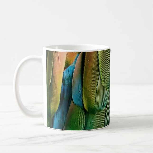 Mug Plumes vertes et bleues (Gauche)