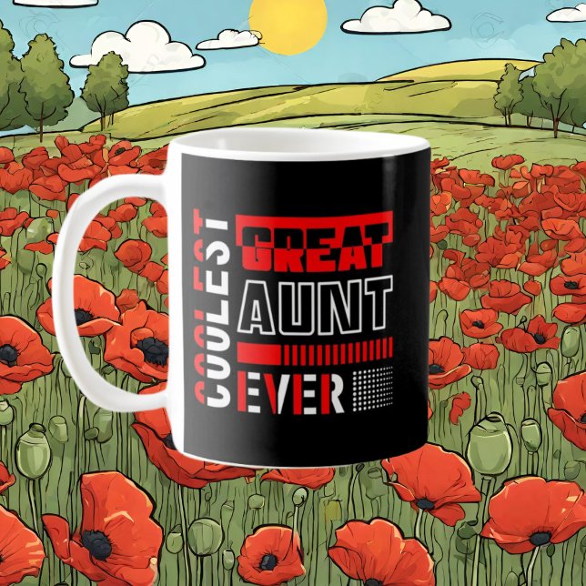 Mug plus cool Grande tante jamais mot art ajouter mono (Créateur téléchargé)