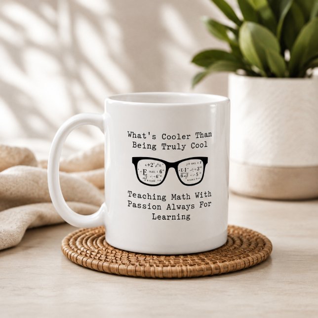 Mug Plus cool que cool : enseigner les maths avec pass (Créateur téléchargé)