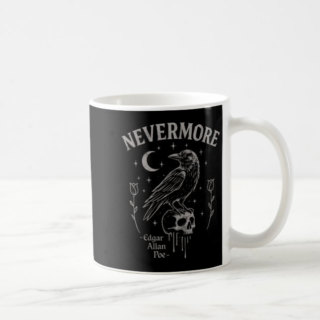 Mug Plus de crâne corbeau Art, gothique Edgar Allan Po (Droite)