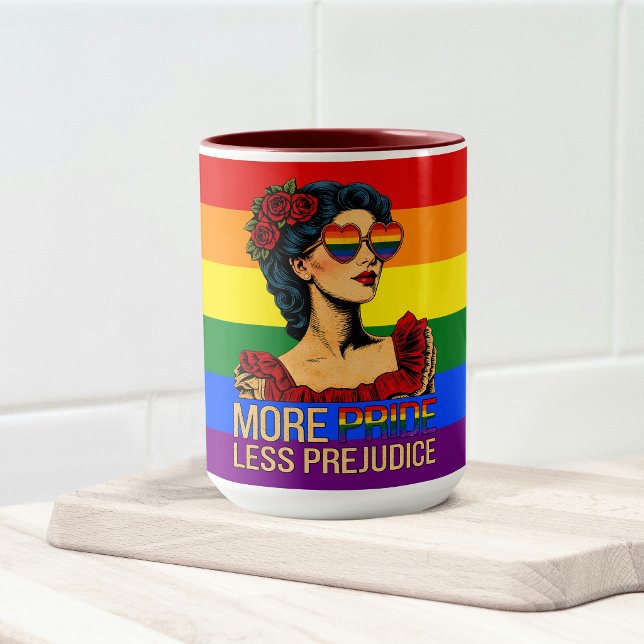 Mug Plus de fierté moins de préjugés Mois de la fierté (Créateur téléchargé)