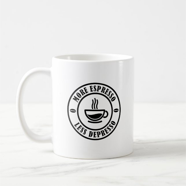 Mug Plus d'Espresso Moins de Dépresso (Gauche)