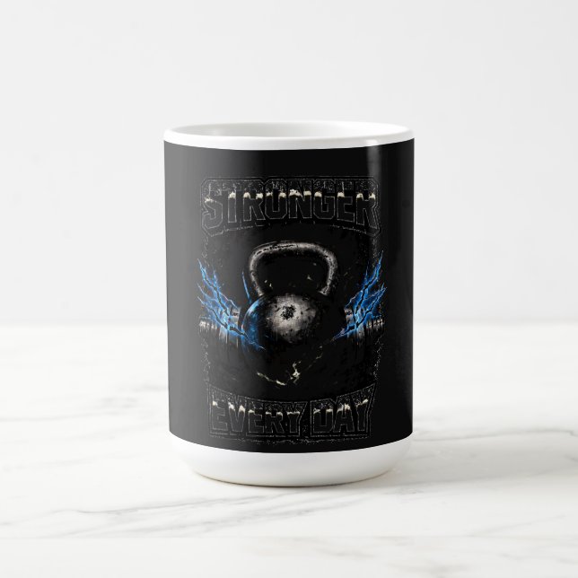 Mug Plus Fort Chaque Jour – Progrès Quotidien Salle de (Centre)