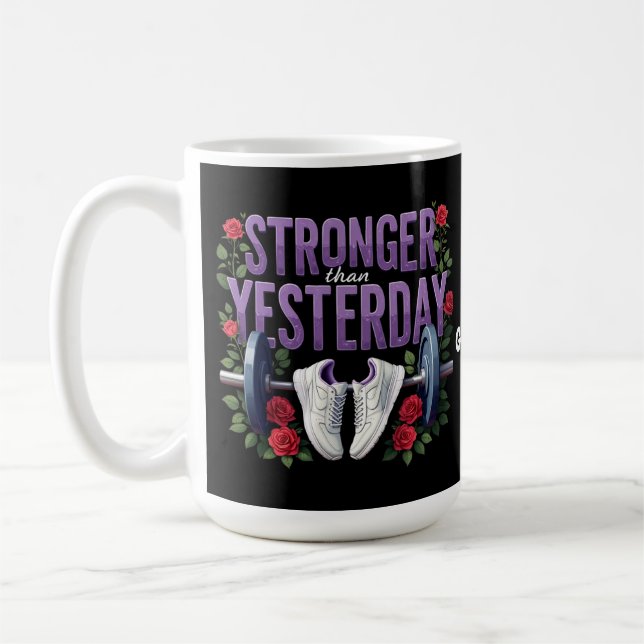 Mug Plus Fort Que Hier - Motivation, Fitness (Gauche)