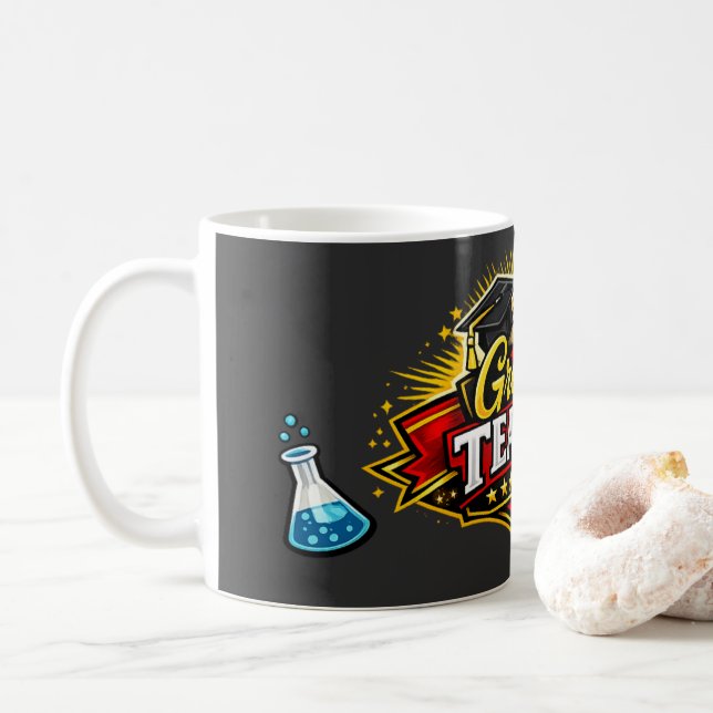 Mug Plus Grand Professeur Badge de Style Universitaire (Avec donut)