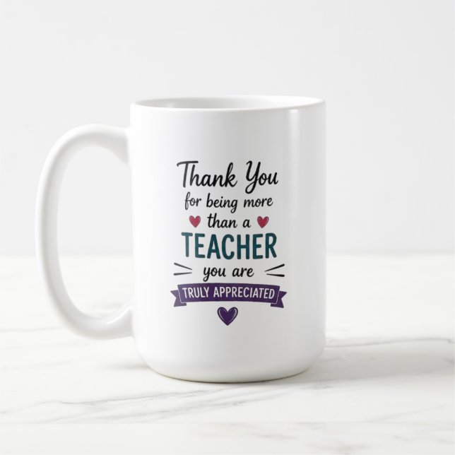 Mug Plus qu'un professeur vraiment apprécié Personnali (Gauche)