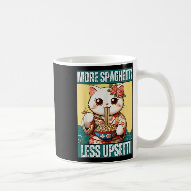 Mug Plus Spaghetti Moins Upsetti Funny Chat Mange Spag (Droite)