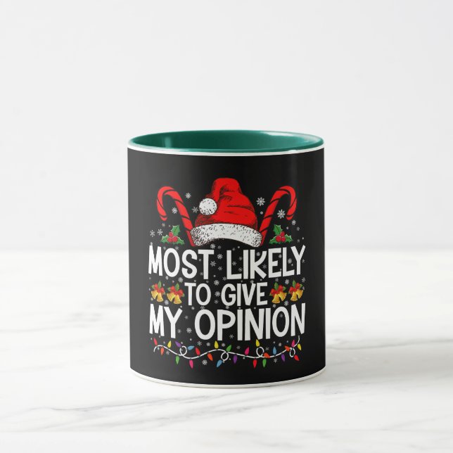 Mug Plus susceptible de donner mon avis drôle de Noël (Centre)
