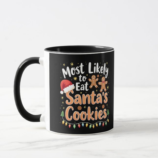 Mug Plus susceptible de manger les cookies de Santa Ch (Gauche)