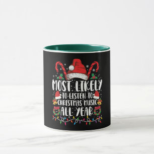 Mug Plus susceptible d'écouter Noël toute l'année Xmas
